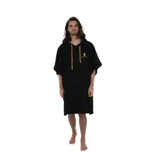 Poncho de surf avec manches noir Pacifique Sud