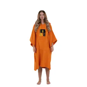 Poncho de surf avec manches orange Pacifique Sud