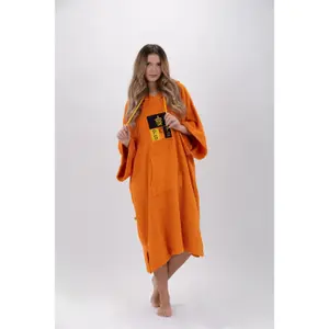 Poncho de surf avec manches orange Pacifique Sud image-6