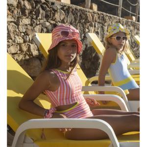 Cappello da pescatore da bambina Paper Boat Beach Stripes And Bows Bucket image-4