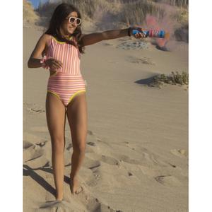 Costume da bagno 1 pezzo per bambina Paper Boat Beach Stripes image-2
