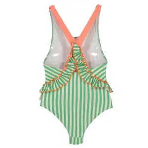 Maillot de bain 1 pièce bébé fille Paper Boat Pop Stripes Ruffles image-1