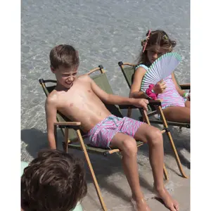 Children's swimming shorts Paper Boat Minty Waves Surfer image-2