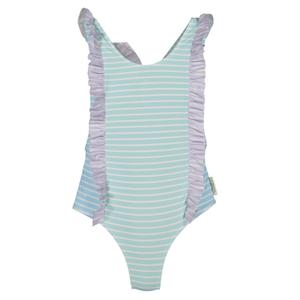 Baby girl 1-piece swimsuit Paper Boat Pastel Stripes