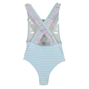 Baby girl 1-piece swimsuit Paper Boat Pastel Stripes image-1