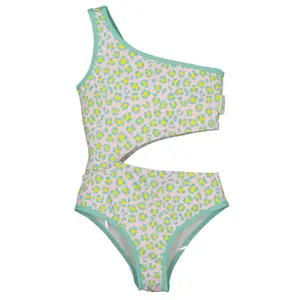 Μαγιό ενός τεμαχίου για κορίτσια Paper Boat Candy Animal Dots Asymmetric image-0