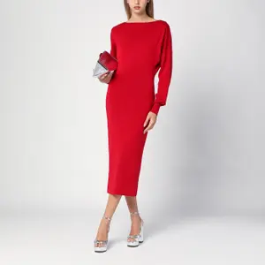 Midi jurk van wol en kasjmier voor vrouwen Parosh image-1