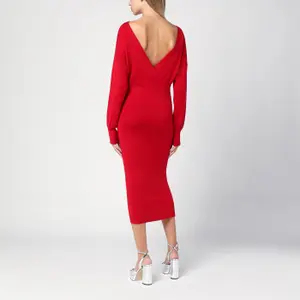 Midi jurk van wol en kasjmier voor vrouwen Parosh image-2