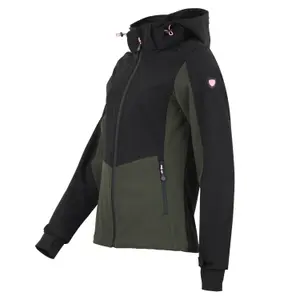 Blouson à capuche zippé contrecolle mesh femme Peak Mountain Softshell image-2