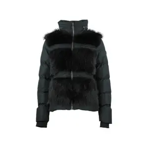 Women's fur down jacket with integral hood Peak Mountain