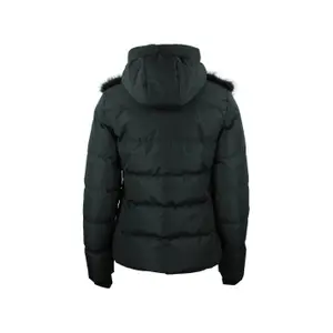 Women's fur down jacket with integral hood Peak Mountain image-2