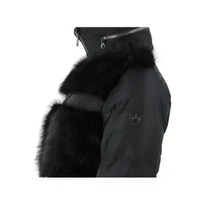 Women's fur down jacket with integral hood Peak Mountain image-6