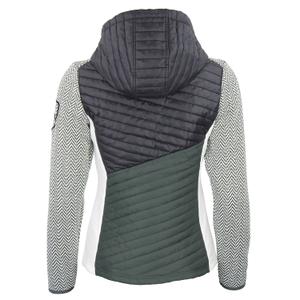 Women's fleece jacket with removable hood and quilted panels Peak Mountain Amir image-1