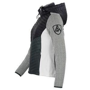 Women's fleece jacket with removable hood and quilted panels Peak Mountain Amir image-2