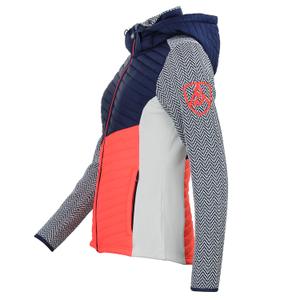 Women's fleece jacket with removable hood and quilted panels Peak Mountain Amir image-2