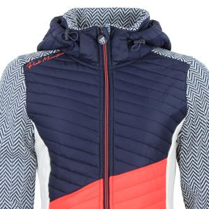 Women's fleece jacket with removable hood and quilted panels Peak Mountain Amir image-3
