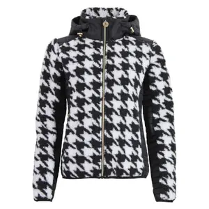 Women's zip-up two-tone hooded fleece with chest badge Peak Mountain