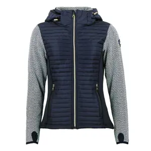 Women's zip-up hooded jacket in three materials Peak Mountain