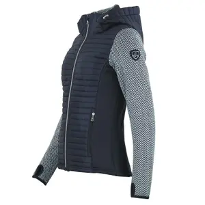 Women's zip-up hooded jacket in three materials Peak Mountain image-2