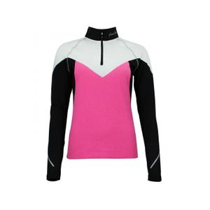antor-cx-fushia-chine-noir-maglietta-donna-1st-skin-con-zip-peak-mountain-fushia-chine-nero