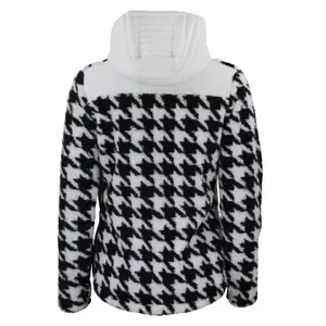 Tweed hoodie met rits, met badge op de borst, vrouwen Peak Mountain image-1