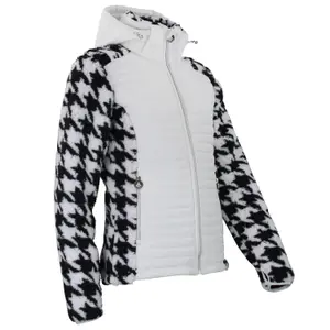 Tweed hoodie met rits, met badge op de borst, vrouwen Peak Mountain image-2