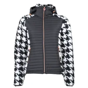 Tweed hoodie met rits, met badge op de borst, vrouwen Peak Mountain image-0