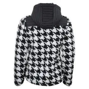 Tweed hoodie met rits, met badge op de borst, vrouwen Peak Mountain image-1