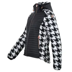 Tweed hoodie met rits, met badge op de borst, vrouwen Peak Mountain image-2