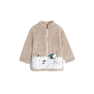 Warm long-sleeved dressing gown for girls Peanuts Let It Snow image-0