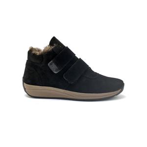 Women's suede leather ankle boots with Velcro straps Pédiconfort image-0