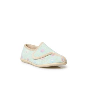 Filzhausschuhe mit Klettverschluss und Blumenstickerei für Damen Pédiconfort image-1