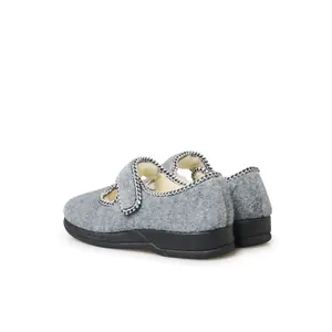 Vrouwelijke fleece slippers met klittenband Pédiconfort image-1