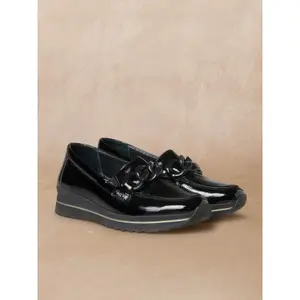 Schicke Leder-Mokassins mit breiter Schmuckkette für Damen Pédiconfort image-2