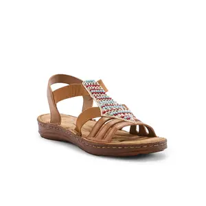 Elasticated Sandals with Fancy Beads Women Pédiconfort image-1
