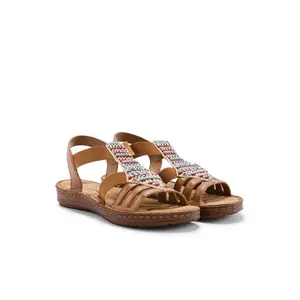 Elasticated Sandals with Fancy Beads Women Pédiconfort image-2