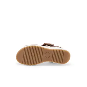 Wedge Leather and Raffia Velcro Sandals for Women Pédiconfort image-3