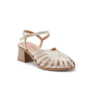 Women's Woven Leather Heeled Sandals Pédiconfort image-1