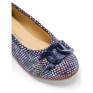 Women's Leather Ballet Flats with Decorative Buckle Pédiconfort image-4