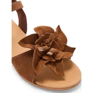 Leather Heeled Sandals with Fancy Flower Women Pédiconfort image-6