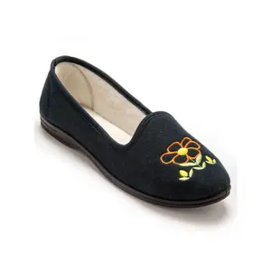 Gestickte Ballerinas Blume, Komfortweite für Frauen Pédiconfort image-1