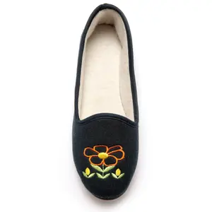 Gestickte Ballerinas Blume, Komfortweite für Frauen Pédiconfort image-4