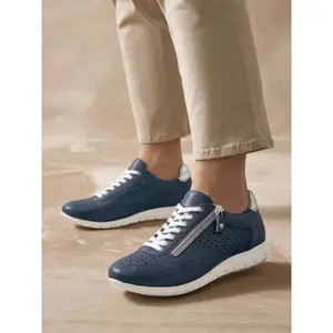 Baskets cuir à aérosemelle amovible femme Pédiconfort image-2