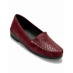 Mocassins cuir velours grande largeur femme Pédiconfort image-1