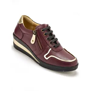 Ténis com detalhes metalizados, fecho de zíper e atacadores para mulher Pédiconfort image-1