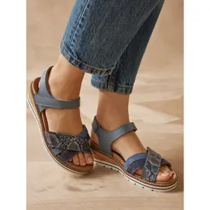 Womens double strap wedge sandals Pédiconfort image-2