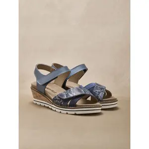 Womens double strap wedge sandals Pédiconfort image-1