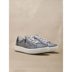 Leather sneakers with zip and laces for women Pédiconfort image-1