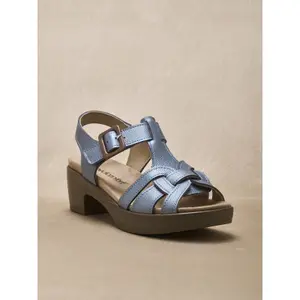 Sandálias altas com fecho de velcro e fivela decorativa para mulheres Pédiconfort image-0