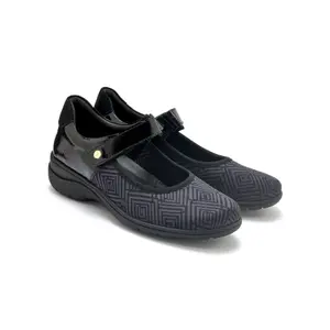 Ballerines cuir et tissu extensible femme Pédiconfort image-2